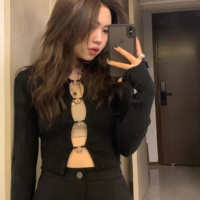 Elegant Short Hollow out Knitted Cardigan Women's Early Spring Fashionable Top Sexy Spicy Base Shirt Trendy V-neck Long Sleeve
Elegant Short Hollow out Knitted Cardigan Women's Early Spring Fashionable Top Sexy Spicy Base Shirt Trendy V-neck Long Sleeve