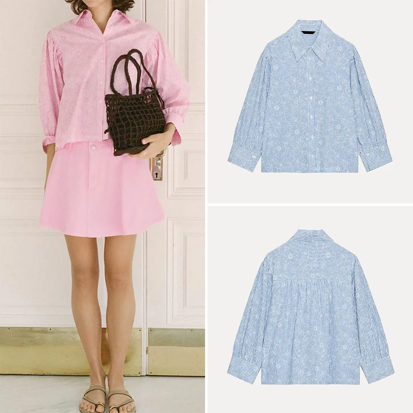 Summer 2026 Women's Floral Stripe Printed Shirt Long Sleeve Turn-down Collar Elbow-length Cuff European Style Fashion ZADATA
Summer 2026 Women's Floral Stripe Printed Shirt Long Sleeve Turn-down Collar Elbow-length Cuff European Style Fashion ZADATA