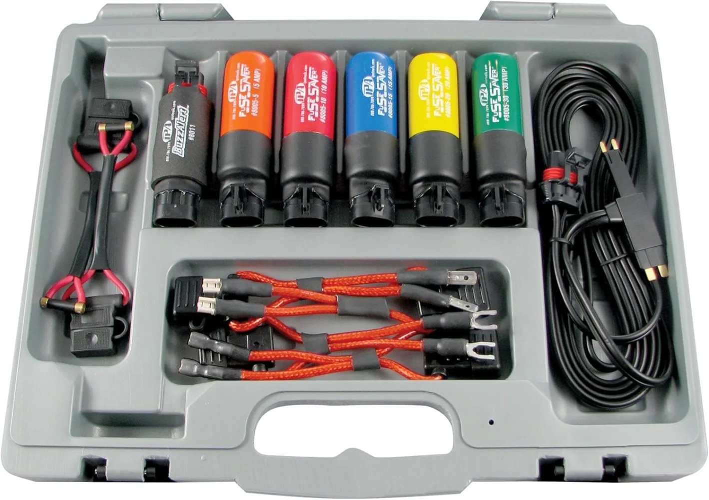 Тестеры цепей (8016) - Набор для проверки цепей Fuse Saver Master Kit, включает рукоятки для выключателей на 5, 10, 15, 20 и 30 ампер.
Тестеры цепей (8016) - Набор для проверки цепей Fuse Saver Master Kit, включает рукоятки для выключателей на 5, 10, 15, 20 и 30 ампер.