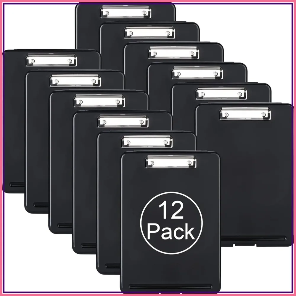 12 Pack Plastic A4 Clipboard Case, Storage Box for Documents, School, Office, Industrial, Medical, Black
12 Pack Plastic A4 Clipboard Case, Storage Box for Documents, School, Office, Industrial, Medical, Black