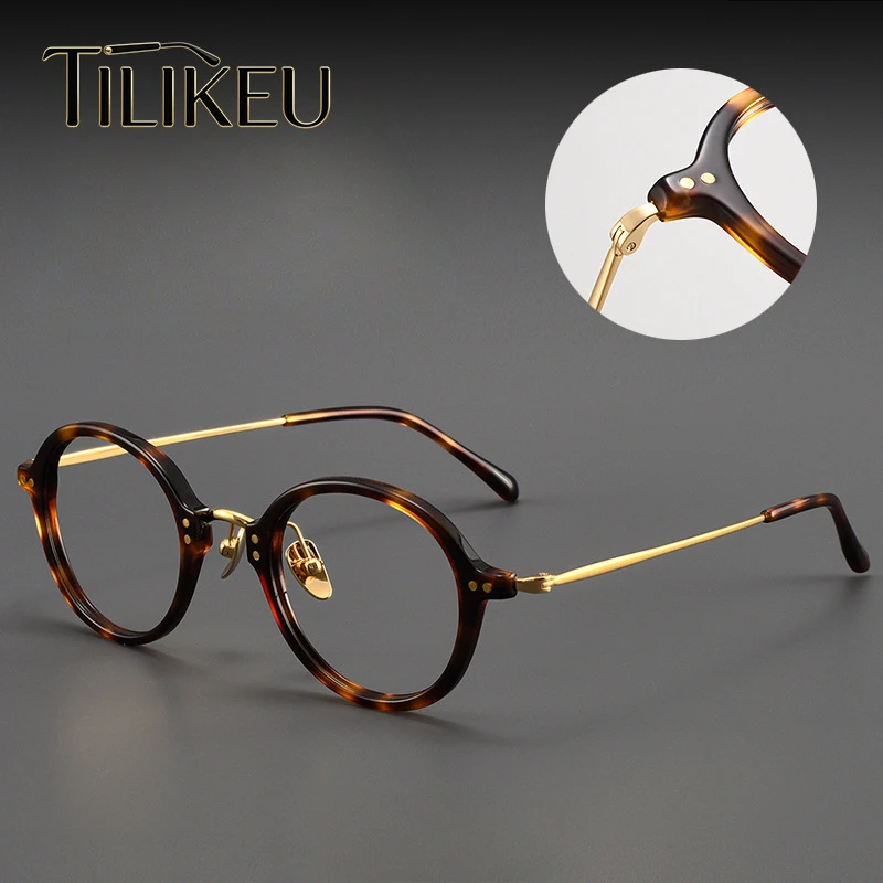 Retro Tortoiseshell Acetate Round Eyeglasses Frame for Men Ultra Light Titanium Prescription Glasses Women New Japanese Eyewear
Retro Tortoiseshell Acetate Round Eyeglasses Frame for Men Ultra Light Titanium Prescription Glasses Women New Japanese Eyewear