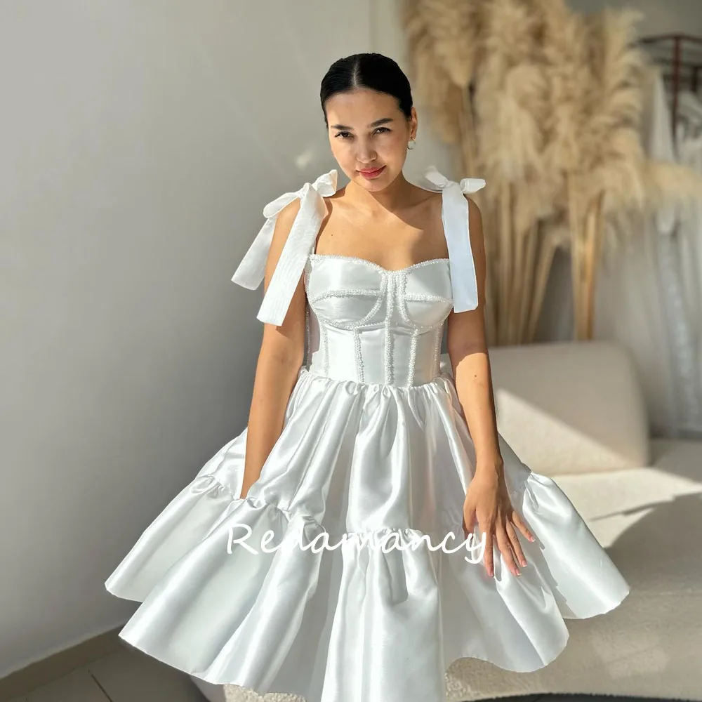 Redamancy Customized Ivory Sweetheart Satin Evening Dress Lace Up Back Knee-Length Prom Dress Elegant Short A-Line Party Dress
Redamancy Customized Ivory Sweetheart Satin Evening Dress Lace Up Back Knee-Length Prom Dress Elegant Short A-Line Party Dress
