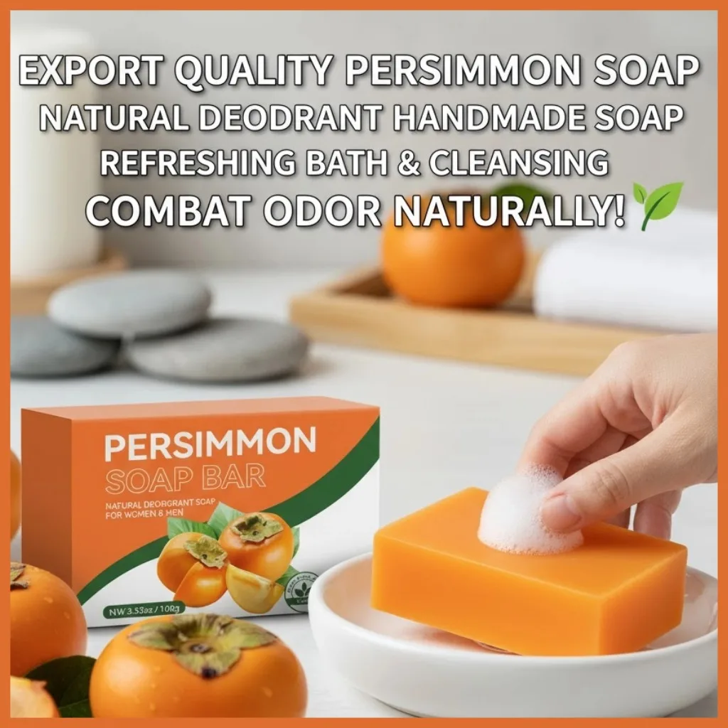 Persimmon Shower and Facial Soap Deep Cleansing Gentle Hydration Fragrances Softens and Cares Skin Soap
Persimmon Shower and Facial Soap Deep Cleansing Gentle Hydration Fragrances Softens and Cares Skin Soap