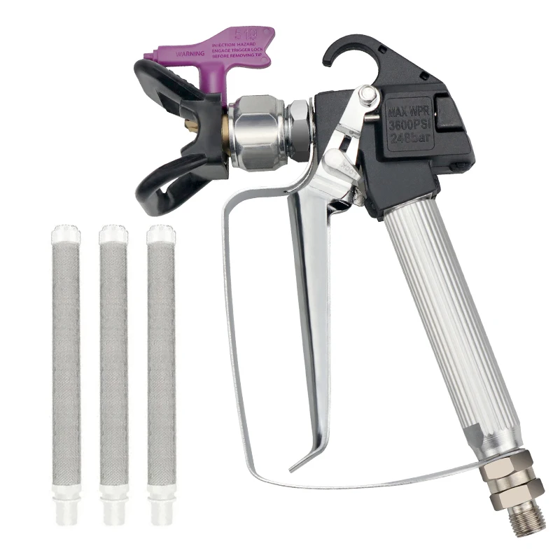 Airless Paint Spray Gun High Pressure 3600 PSI High Pressure Spray Gun for Paint Sprayer with 3 x Airless Paint Spray Gun Filter
Airless Paint Spray Gun High Pressure 3600 PSI High Pressure Spray Gun for Paint Sprayer with 3 x Airless Paint Spray Gun Filter