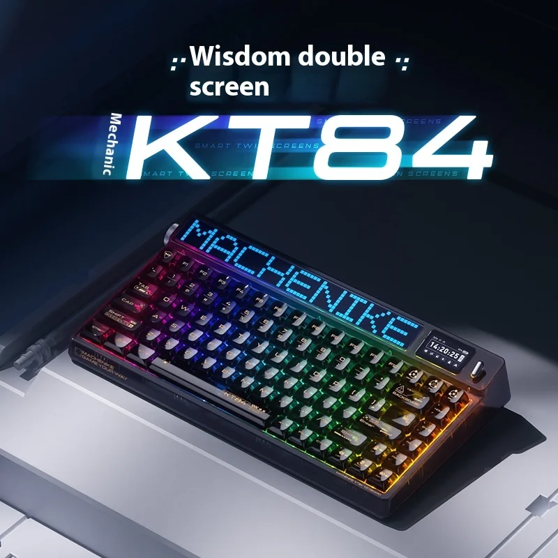 MECHANIC KT84 Трехрежимная механическая игровая клавиатура Высококачественная офисная клавиатура Светодиодный смарт-экран с возможностью горячей замены 8000 мАч Подарок
MECHANIC KT84 Трехрежимная механическая игровая клавиатура Высококачественная офисная клавиатура Светодиодный смарт-экран с возможностью горячей замены 8000 мАч Подарок