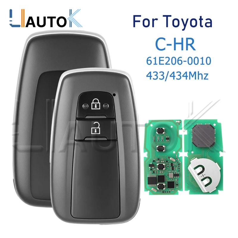 LIAUTOK Remote Key for Toyota CHR Board 61E206-0010 Model MDL BR2EX C-HR Keyless Smart Car Key Fob 2 Buttons 433/434Mhz A9 Chip
LIAUTOK Remote Key for Toyota CHR Board 61E206-0010 Model MDL BR2EX C-HR Keyless Smart Car Key Fob 2 Buttons 433/434Mhz A9 Chip