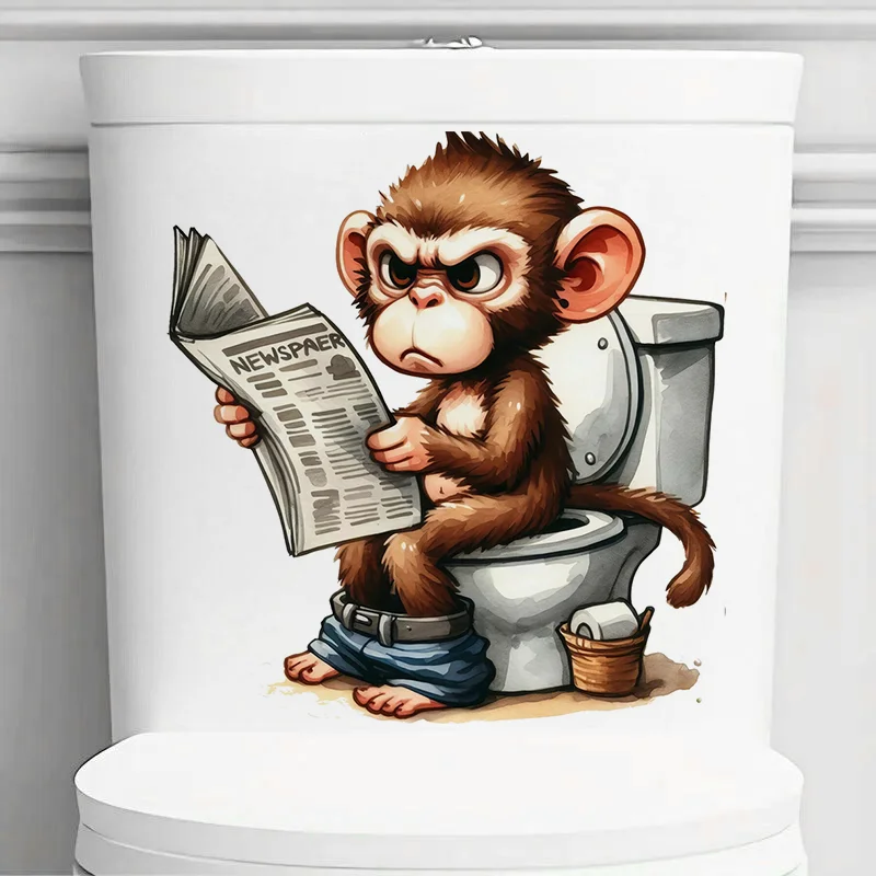 Cartoon Monkey Sitting on the Toilet Reading a Newspaper Sticker, Toilet Lid Decal, Apply for Wall, Bathroom, Cabinet, Door, etc
Cartoon Monkey Sitting on the Toilet Reading a Newspaper Sticker, Toilet Lid Decal, Apply for Wall, Bathroom, Cabinet, Door, etc
