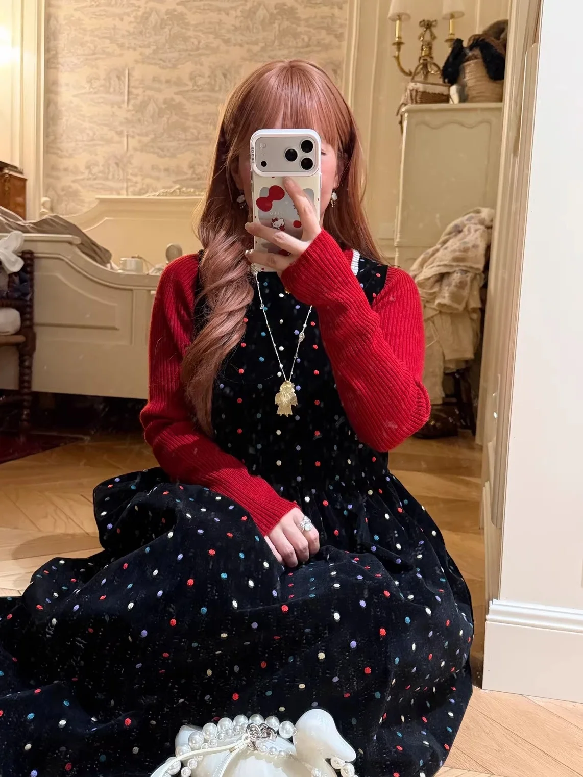 ReallyWhy Velvet Vest Skirt Coat Polka Dot Japanese Style New Year's Edition Ladies' H-Line Sleeveless Citywalk Casual Wear
ReallyWhy Velvet Vest Skirt Coat Polka Dot Japanese Style New Year's Edition Ladies' H-Line Sleeveless Citywalk Casual Wear