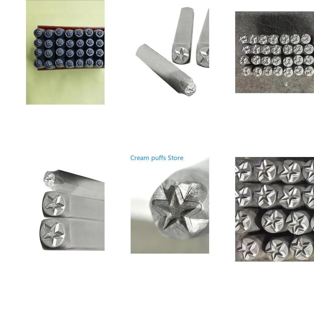 50LE 6pcs Versatile Star Shaped Metal Stamp Set Carbon Steel Tools for Hobbyists Leather and Embossing Supplies
50LE 6pcs Versatile Star Shaped Metal Stamp Set Carbon Steel Tools for Hobbyists Leather and Embossing Supplies