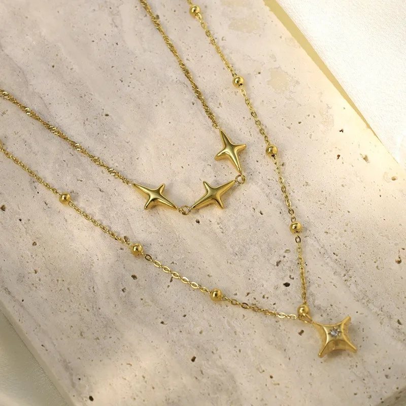 Direct Sales Fashion Ins Double-layer Stainless Steel Necklace Temperament Light Luxury Collarbone Chain Plated with 18K Gold It
Direct Sales Fashion Ins Double-layer Stainless Steel Necklace Temperament Light Luxury Collarbone Chain Plated with 18K Gold It