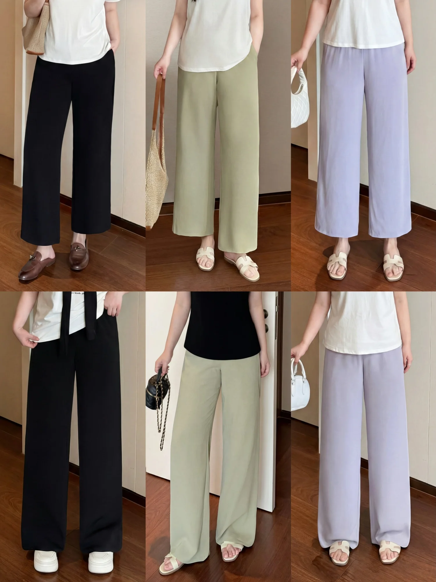 High Waist Wide Leg Pants Comfortable Elastic Women's Spring Casual Pants Slimming Effect Long Short Length Available 15205F
High Waist Wide Leg Pants Comfortable Elastic Women's Spring Casual Pants Slimming Effect Long Short Length Available 15205F