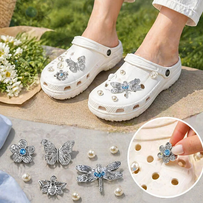【9-Piece Set】Butterfly, Dragonfly, Flower, Rhinestone Shoe Charms DIY Decorative Accessories, Faux Pearl Metal Shoe Flowers, Detachable Versatile Shoe Decorations, Light Luxury Style Silver Butterfly and Dragonfly Shoe Ornaments, Rhinestone + Faux Pearl C
【9-Piece Set】Butterfly, Dragonfly, Flower, Rhinestone Shoe Charms DIY Decorative Accessories, Faux Pearl Metal Shoe Flowers, Detachable Versatile Shoe Decorations, Light Luxury Style Silver Butterfly and Dragonfly Shoe Ornaments, Rhinestone + Faux Pearl C