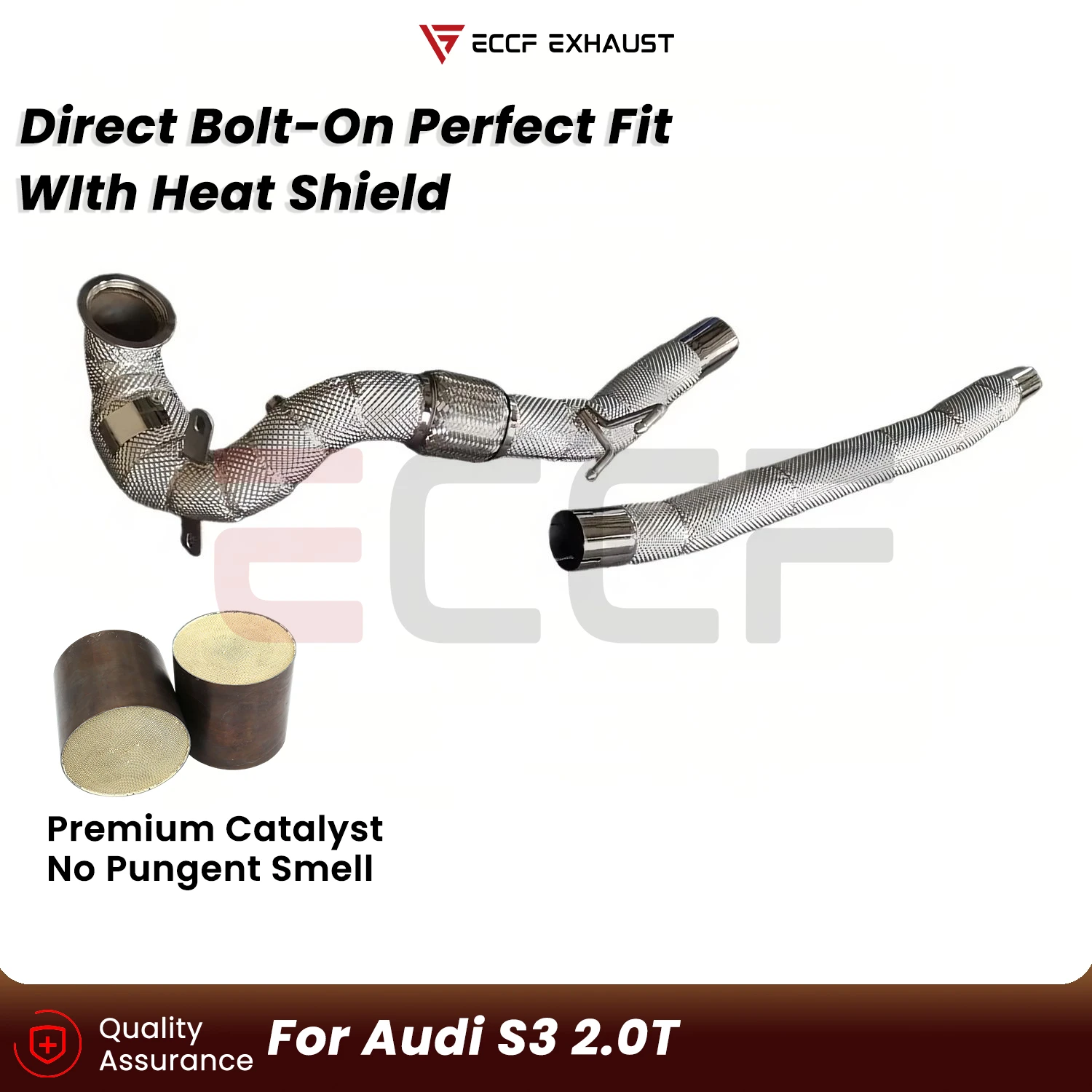 Sporty Downpipe With Heat Shield For Audi S3 2.0T Aggressive Sound Plug and Play Upgrade Performance
Sporty Downpipe With Heat Shield For Audi S3 2.0T Aggressive Sound Plug and Play Upgrade Performance