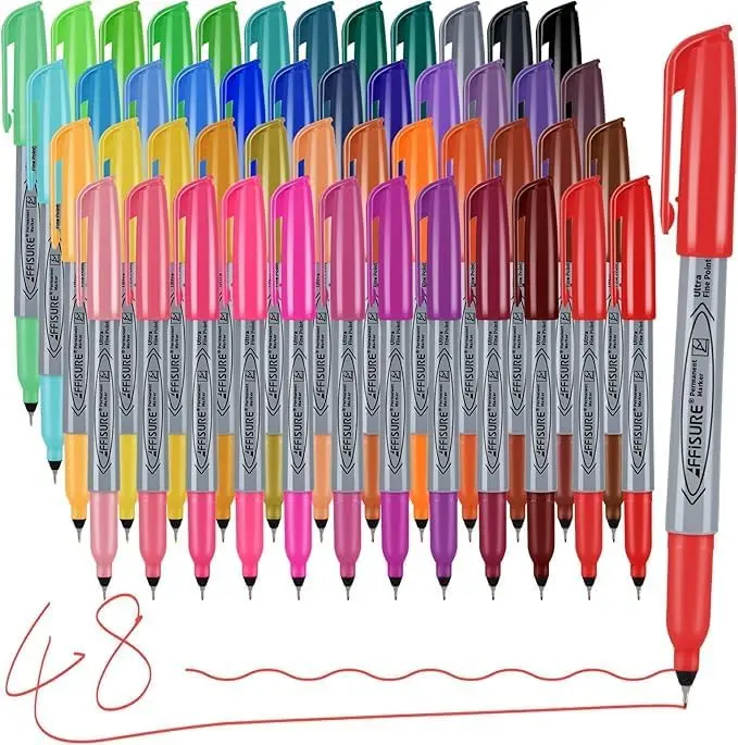 48 Ultra Fine Point Permanent Markers, Assorted Colors for Art, Craft, and Office
48 Ultra Fine Point Permanent Markers, Assorted Colors for Art, Craft, and Office