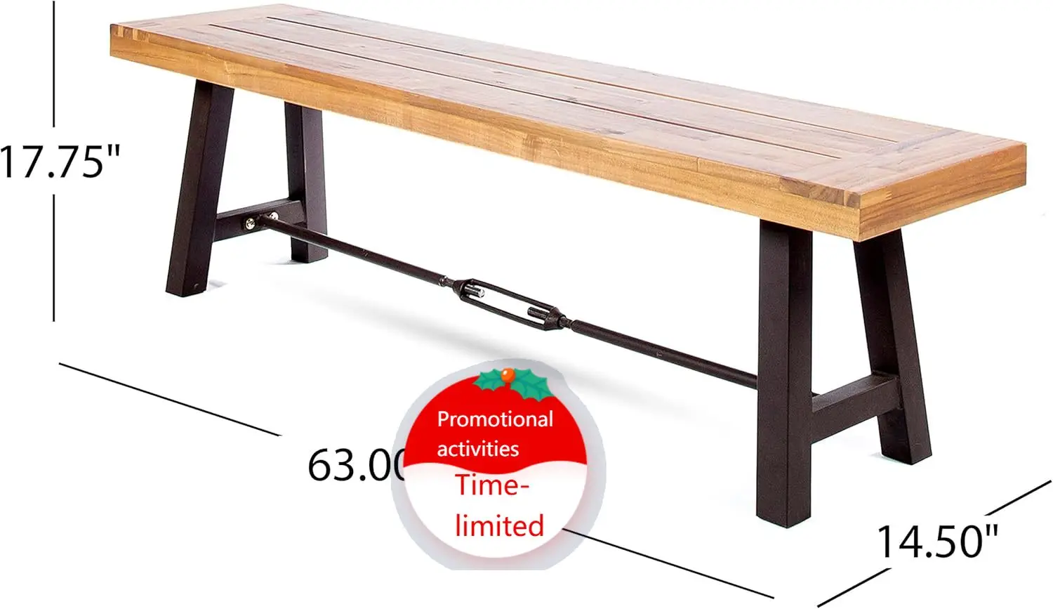 Christopher Knight Home Catriona Outdoor Acacia Wood Bench with Metal Accents, Teak Finish / Rustic Metal 14. 50 x 63 x 17. 75 i
Christopher Knight Home Catriona Outdoor Acacia Wood Bench with Metal Accents, Teak Finish / Rustic Metal 14. 50 x 63 x 17. 75 i