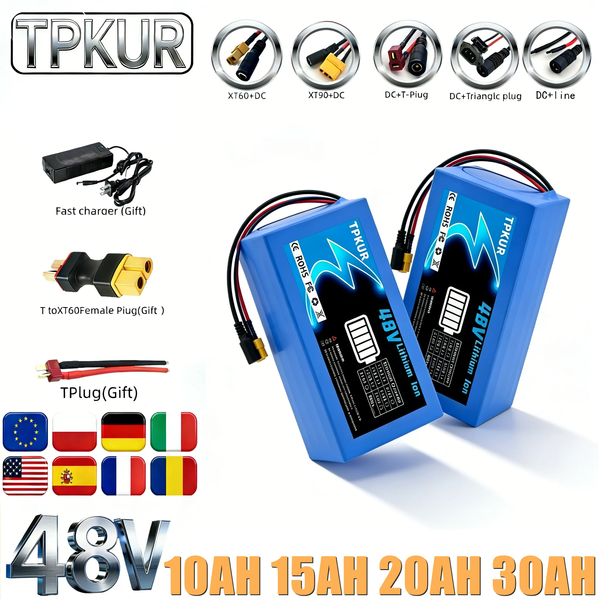 48V 18650 Cell Battery Pack 13S 2P-6P 10-30Ah Large Power Lithium Battery Integrated BMS Safe Power Supply for Electric Motor
48V 18650 Cell Battery Pack 13S 2P-6P 10-30Ah Large Power Lithium Battery Integrated BMS Safe Power Supply for Electric Motor
