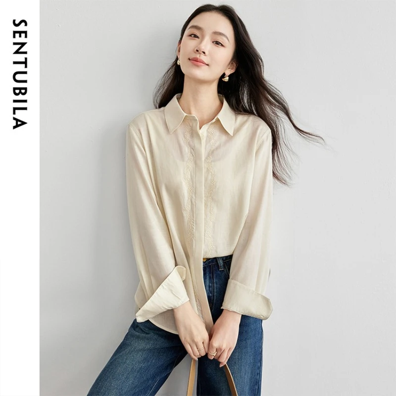 SENTUBILA Linen Blend Shirt for Women 2026 Spring Fall Elegant Commute Embroidery Blouses Office Ladies Clothing 151C57984
SENTUBILA Linen Blend Shirt for Women 2026 Spring Fall Elegant Commute Embroidery Blouses Office Ladies Clothing 151C57984