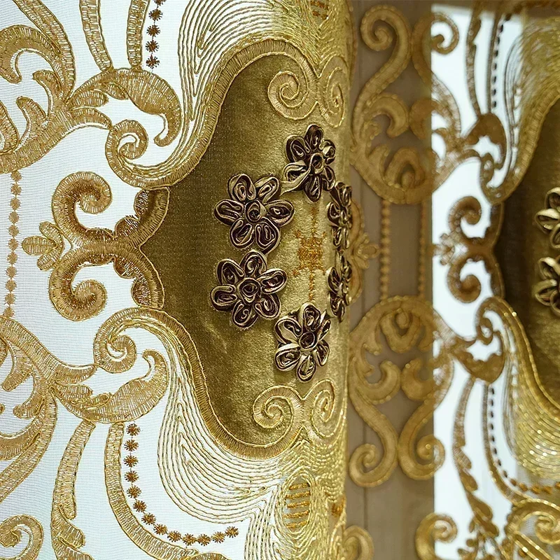 Luxury Tulle Embroidery Retro European Style Chenille Blackout Curtain for Living Room Dining Room Bedroom Valance Curtain
Luxury Tulle Embroidery Retro European Style Chenille Blackout Curtain for Living Room Dining Room Bedroom Valance Curtain
