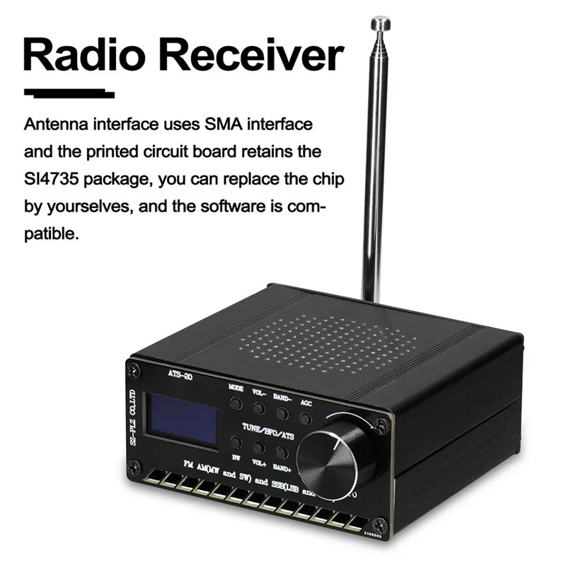 A25R-ATS-20 SI4732 Полнополосный радиоприемник FM AM (MW и SW) SSB (LSB и USB) Покрывает коммерческие любительские радиодиапазоны
A25R-ATS-20 SI4732 Полнополосный радиоприемник FM AM (MW и SW) SSB (LSB и USB) Покрывает коммерческие любительские радиодиапазоны