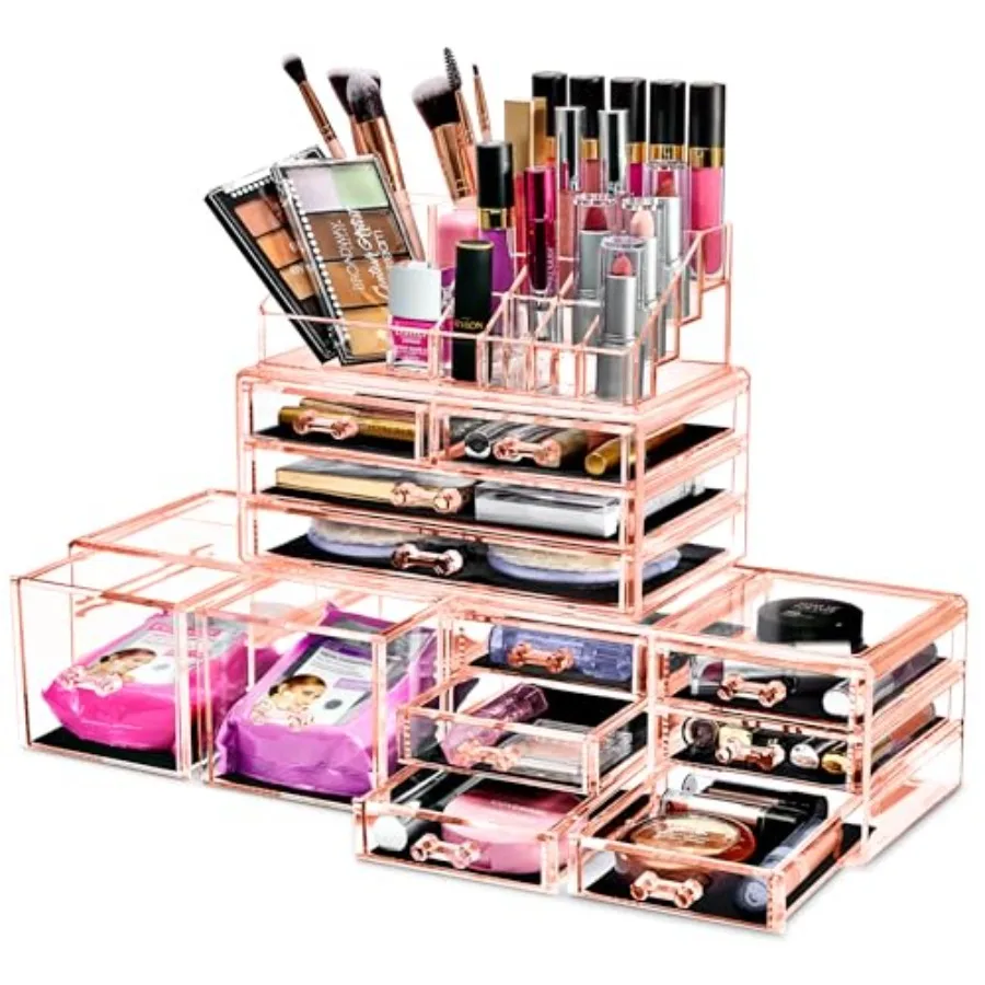 Large Makeup Organizer - Stackable Jewelry and Makeup Organizer For Vanity Bathroom Storage Dresser - 12 Drawers Cosmetic Beaut
Large Makeup Organizer - Stackable Jewelry and Makeup Organizer For Vanity Bathroom Storage Dresser - 12 Drawers Cosmetic Beaut