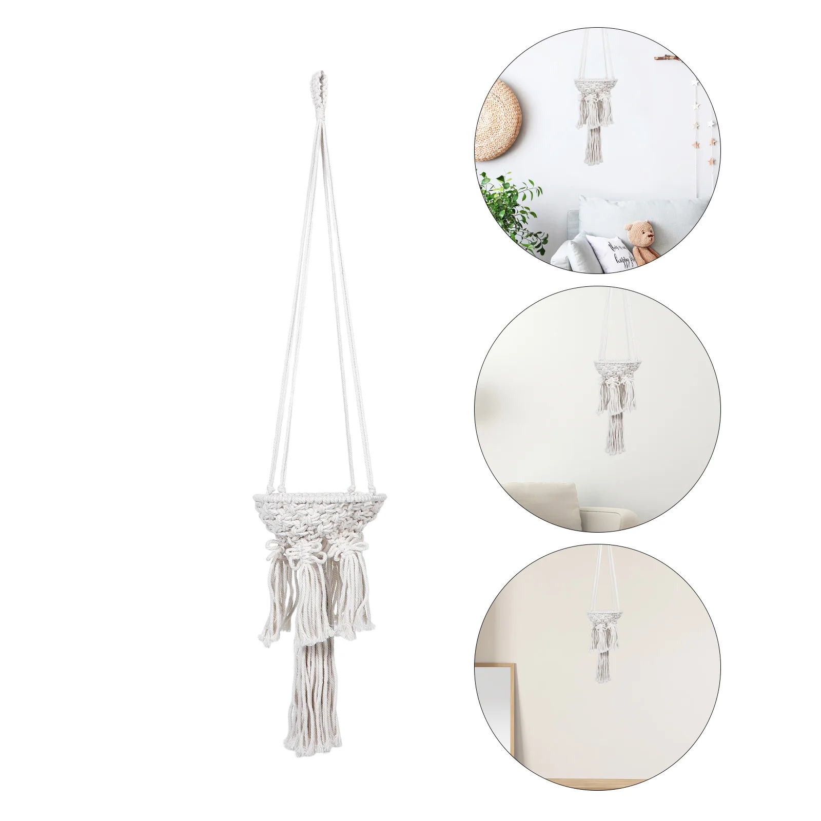 Cotton Rope Woven Hanging Basket Boho Plant Holder For Indoor Outdoor Storage Wall Decor Macrame Hanging Basket Organizer
Cotton Rope Woven Hanging Basket Boho Plant Holder For Indoor Outdoor Storage Wall Decor Macrame Hanging Basket Organizer