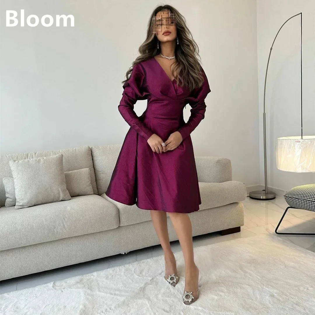 Elegant Short V-Neck Taffeta Ruffled Women Party Evening Dresses A-Line Muslim Knee Length Pleated فساتين السهرة Prom Gowns
Elegant Short V-Neck Taffeta Ruffled Women Party Evening Dresses A-Line Muslim Knee Length Pleated فساتين السهرة Prom Gowns