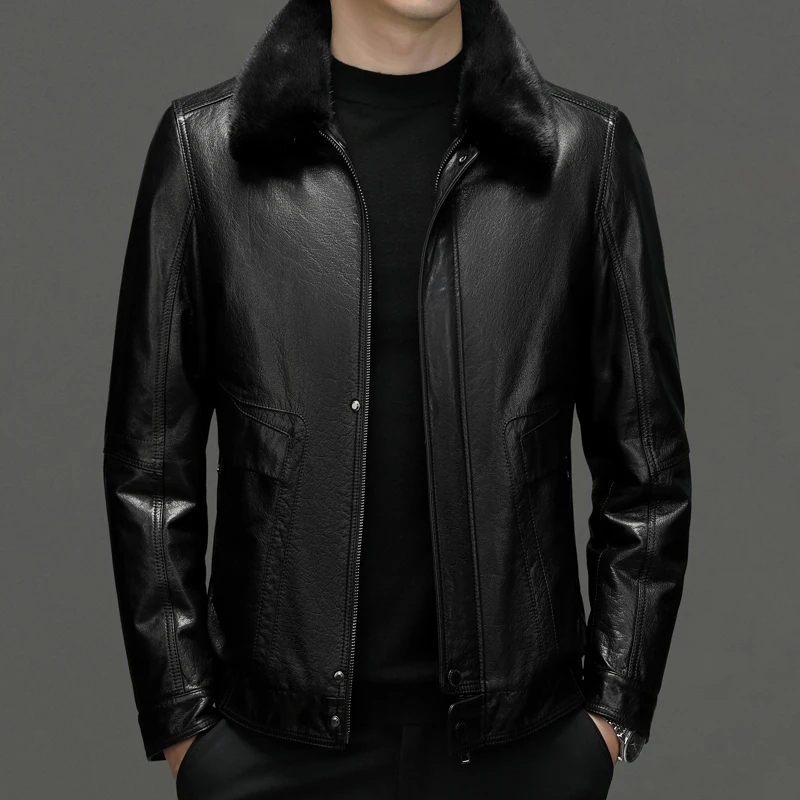Autumn and Winter New Fashion Business Men's Casual Leather Outerwear Windproof Inner Down Jacket Lapel Jacket Cowhide Coat
Autumn and Winter New Fashion Business Men's Casual Leather Outerwear Windproof Inner Down Jacket Lapel Jacket Cowhide Coat
