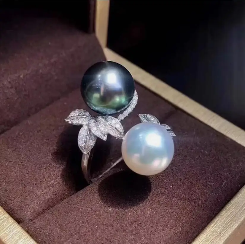 gorgeous 9-10mm south sea round white black green pearl ring 925s
gorgeous 9-10mm south sea round white black green pearl ring 925s