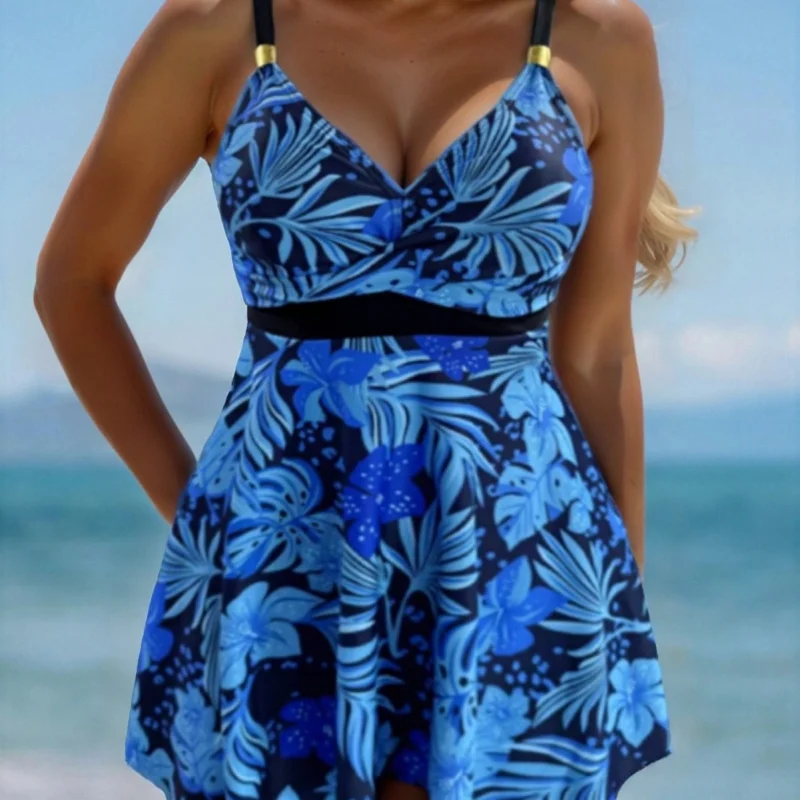 2025 European and American -Piece Swimsuit New Printed Skirt Style Tummy Control Slimming Tight Backless Sexy Two-P 
2025 European and American -Piece Swimsuit New Printed Skirt Style Tummy Control Slimming Tight Backless Sexy Two-P