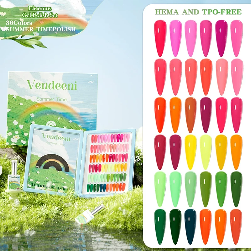 Vendeeni 36 Colors Summer Time Gel Nail Polish Set Soak Off UV LED Nail Gel for Nail Art & DIY Manicure Long Lasting High Gloss
Vendeeni 36 Colors Summer Time Gel Nail Polish Set Soak Off UV LED Nail Gel for Nail Art & DIY Manicure Long Lasting High Gloss