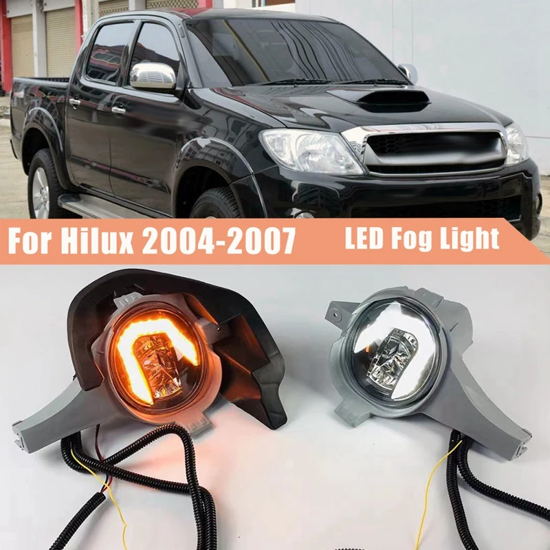 For Toyota Hilux 2004-2007 LED Front Bumper Fog Lights Driving Lamp With Dynamic Turn Signal DRL Daytime Running Light
For Toyota Hilux 2004-2007 LED Front Bumper Fog Lights Driving Lamp With Dynamic Turn Signal DRL Daytime Running Light