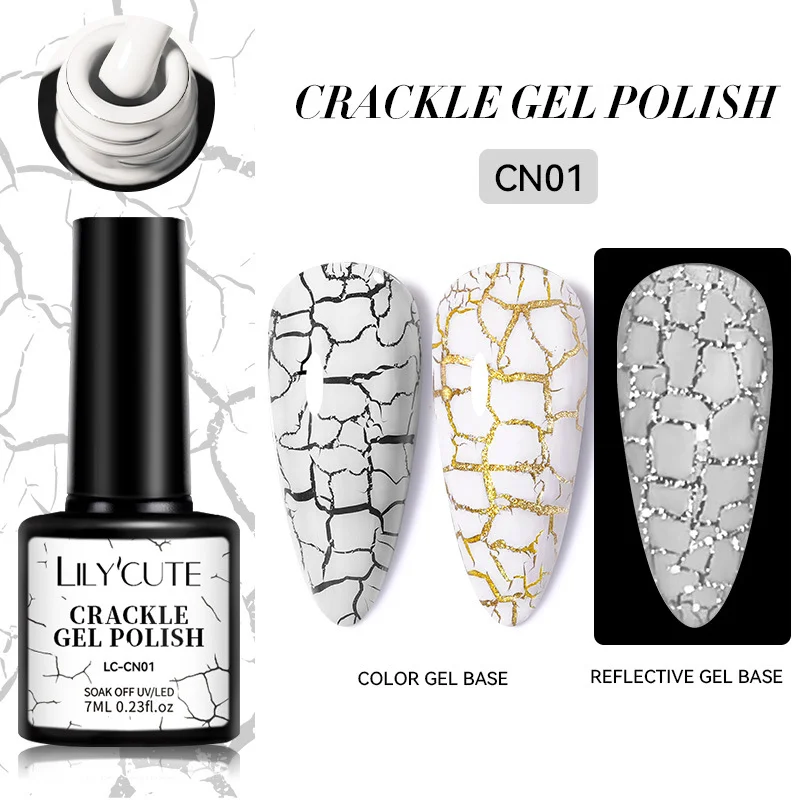 7ml/Bottle Crackle Gel Nail Polish Quick Dry Nails Art Varnishes Hybrid Semi Permanent Soak Off Base Top Coat UV Gel
7ml/Bottle Crackle Gel Nail Polish Quick Dry Nails Art Varnishes Hybrid Semi Permanent Soak Off Base Top Coat UV Gel