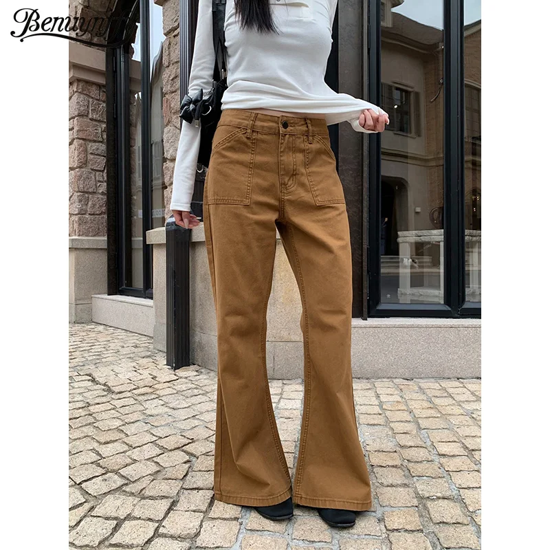 Женские облегающие джинсы-клеш Benuynffy с карманами, осень-зима 2023, новые повседневные однотонные расклешенные брюки в американском стиле
Женские облегающие джинсы-клеш Benuynffy с карманами, осень-зима 2023, новые повседневные однотонные расклешенные брюки в американском стиле