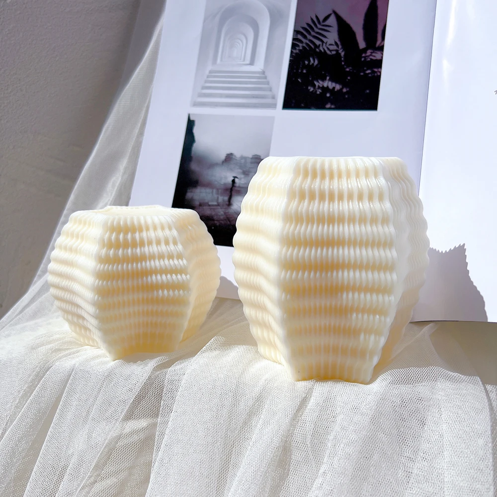 Two Sizes Geometric Hexagon Ribbed Candle Mold Aesthetic Home Decoration Pillar Dinner Aroma Candle Silicone Molds
Two Sizes Geometric Hexagon Ribbed Candle Mold Aesthetic Home Decoration Pillar Dinner Aroma Candle Silicone Molds