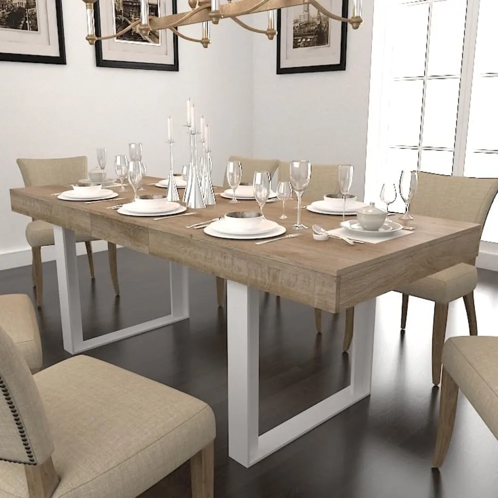 78.74" Rectangular Extendable Dining Table, Extendable Dining Room Table for 6 8 10, Modern Farmhouse Wooden Long Large Conferen
78.74" Rectangular Extendable Dining Table, Extendable Dining Room Table for 6 8 10, Modern Farmhouse Wooden Long Large Conferen