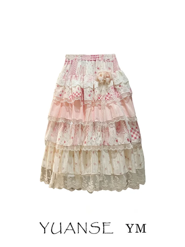 Yuanse Sweet Fairy Multi-Layer Lace Splicing Half Skirt Women's Summer Fashion Age-Defying High Waist Cake Skirt
Yuanse Sweet Fairy Multi-Layer Lace Splicing Half Skirt Women's Summer Fashion Age-Defying High Waist Cake Skirt