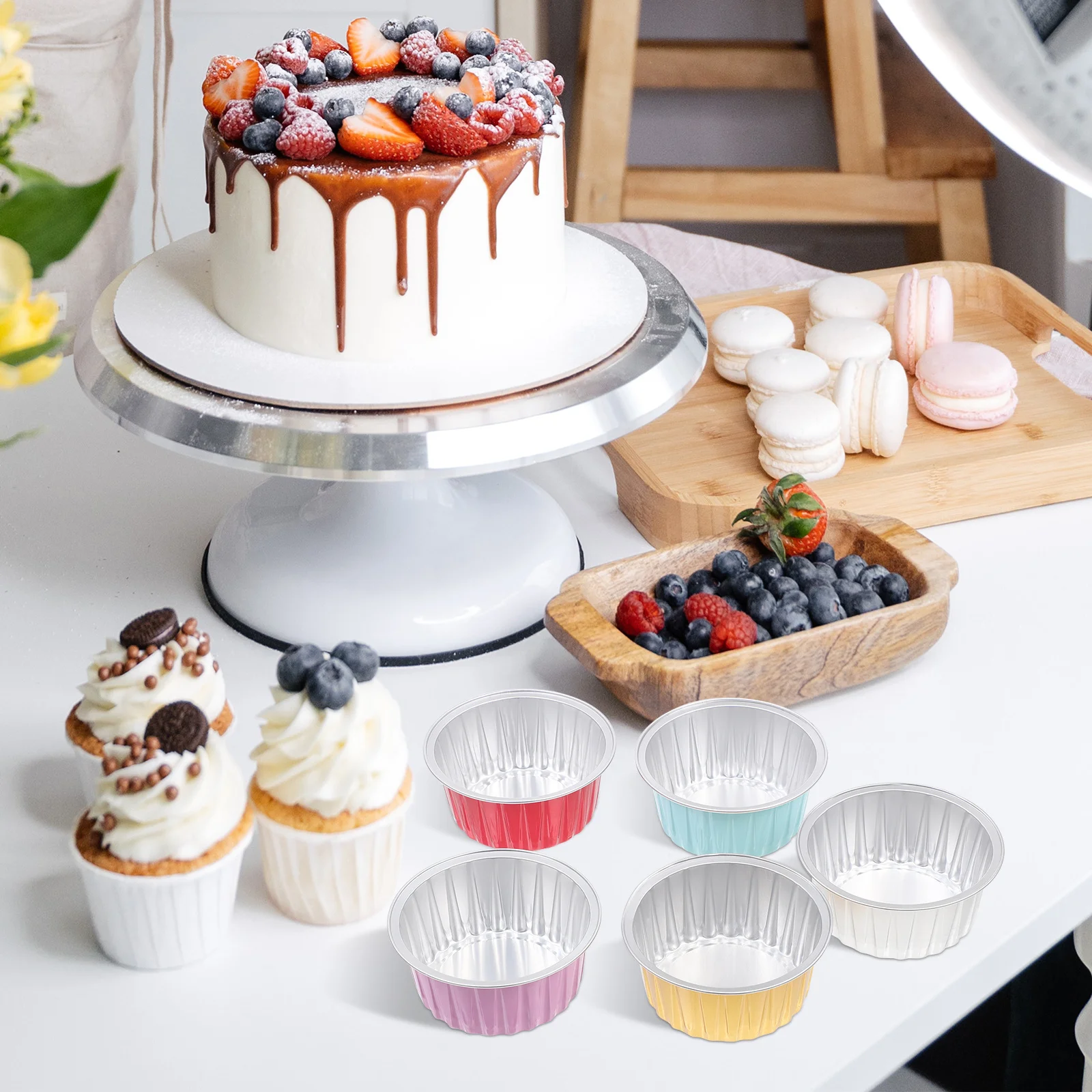 50 pcs Aluminum Foil Cups Round Mini Molds For Pudding Muffin Cupcake Dessert Tin Foil Baking Cups Cake Pans Containers Baking
50 pcs Aluminum Foil Cups Round Mini Molds For Pudding Muffin Cupcake Dessert Tin Foil Baking Cups Cake Pans Containers Baking