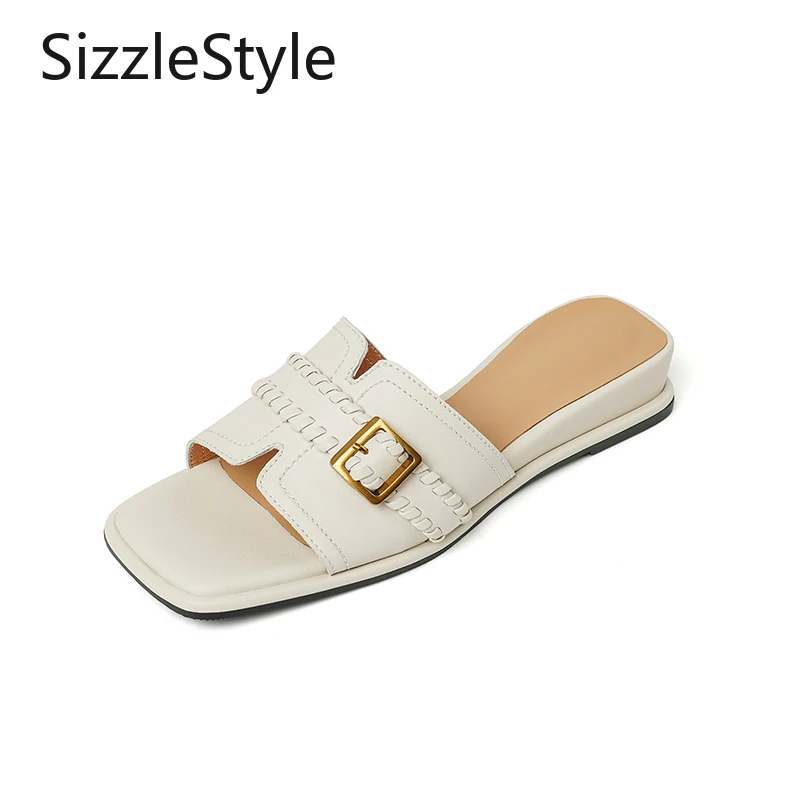 Women's Handmade Genuine Leather Open Toe Slide Sandals 3cm Wedge Heel Slip-On Buckle Braided Black Beige
Women's Handmade Genuine Leather Open Toe Slide Sandals 3cm Wedge Heel Slip-On Buckle Braided Black Beige