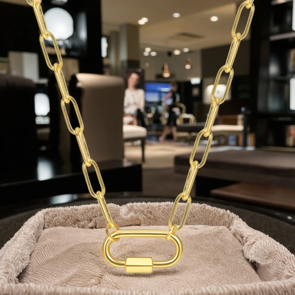 2024 New Fashion Carabiner Clasp Necklace Paper Clip Chain Buckle Lock Pendant Gold Plated Women Jewelry Gift 
2024 New Fashion Carabiner Clasp Necklace Paper Clip Chain Buckle Lock Pendant Gold Plated Women Jewelry Gift