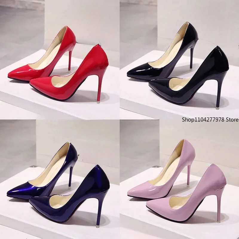 New Solid Color Pumps Women High Heel Shoes Female Fashion Patent Leather Sexy Pointed Toe Thin Heel Wedding Shoes Size 44 43
New Solid Color Pumps Women High Heel Shoes Female Fashion Patent Leather Sexy Pointed Toe Thin Heel Wedding Shoes Size 44 43