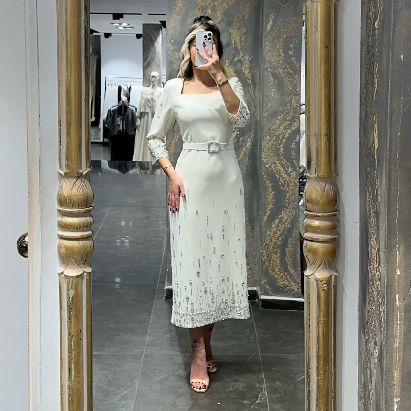 Customized Exquisite Square Collar Crystal Belt Evening Dresses Graceful Jersey Pleats White Vestido De Festa Vestido
Customized Exquisite Square Collar Crystal Belt Evening Dresses Graceful Jersey Pleats White Vestido De Festa Vestido