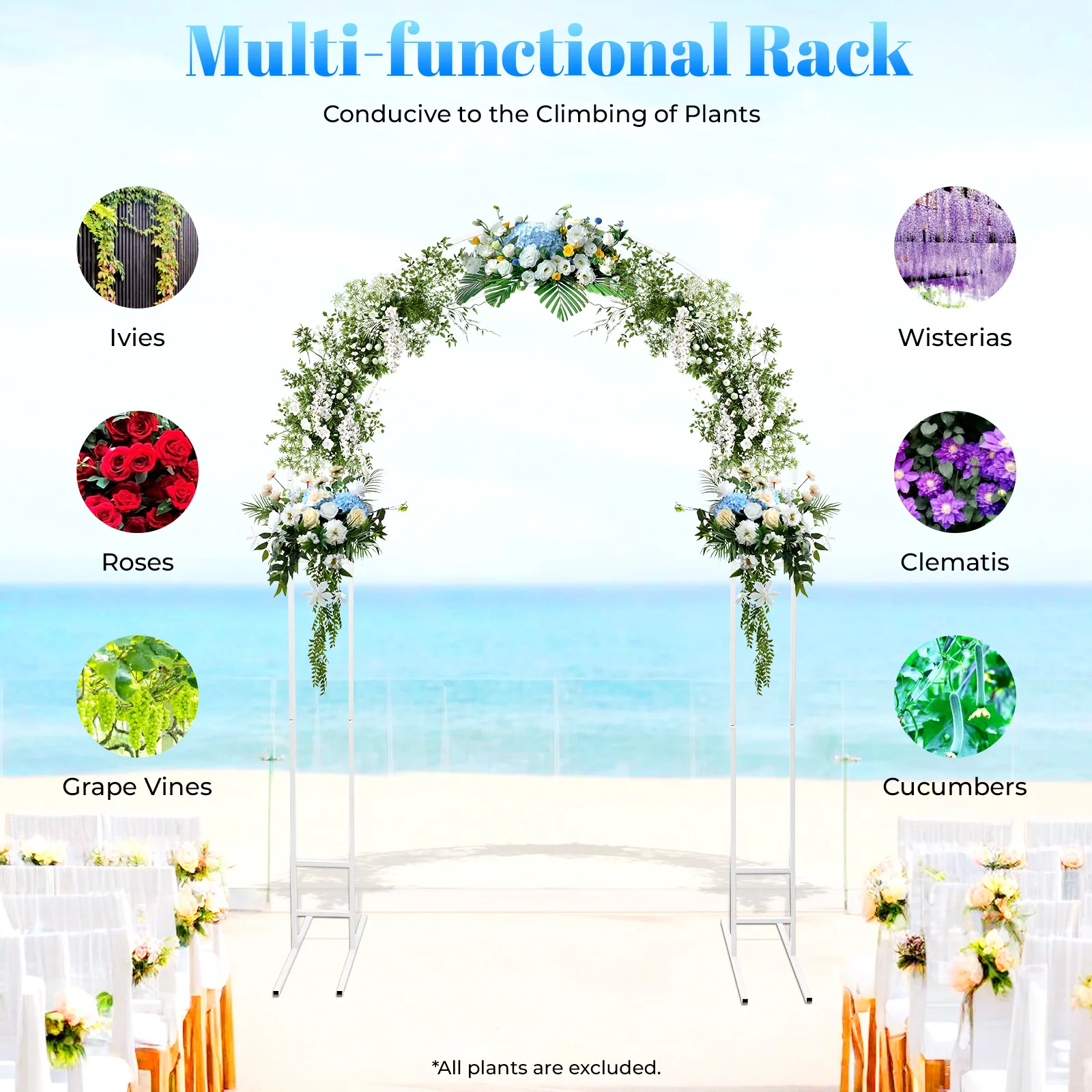 Balloon Arch Backdrop Arch Stand for Wedding Bridal Garden Yard 7.2ft Metal Wedding Arch
Balloon Arch Backdrop Arch Stand for Wedding Bridal Garden Yard 7.2ft Metal Wedding Arch