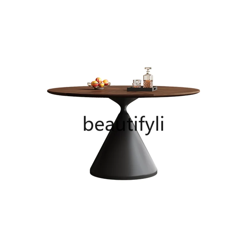 Modern French antique dining table Household retro walnut solid wood round hourglass dining table
Modern French antique dining table Household retro walnut solid wood round hourglass dining table