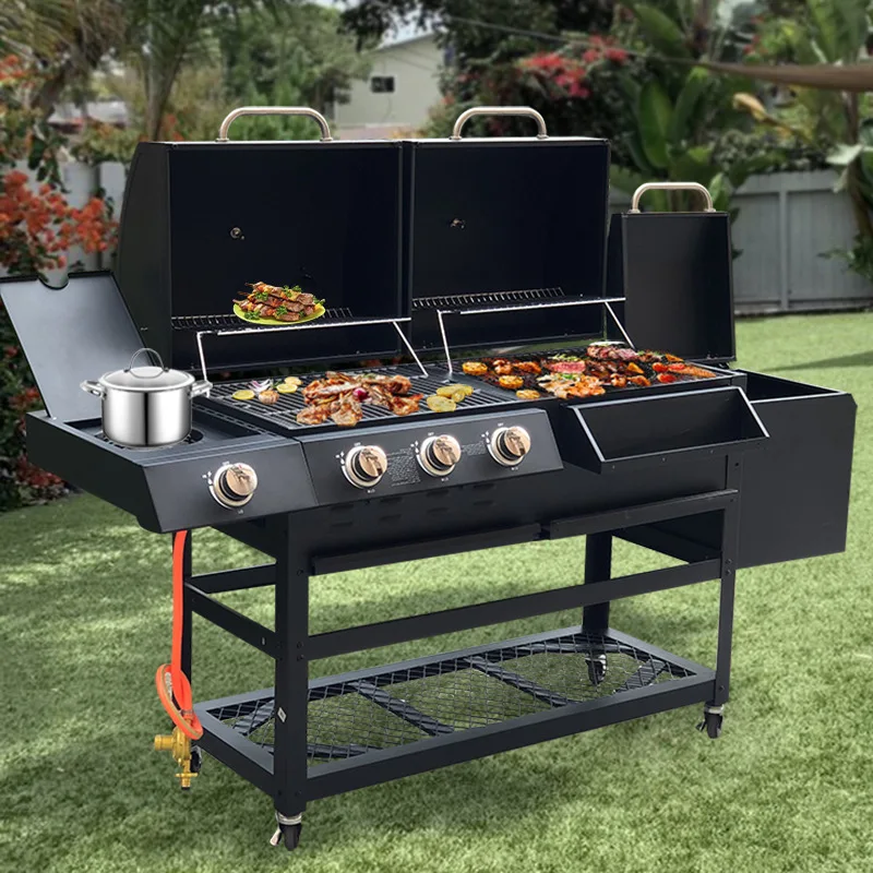 Premium Multi-Functional BBQ Grill Integrated Outdoor Multi Function Barbecue Gas Grill BBQ Charcoal Smoker Combination Griddle
Premium Multi-Functional BBQ Grill Integrated Outdoor Multi Function Barbecue Gas Grill BBQ Charcoal Smoker Combination Griddle