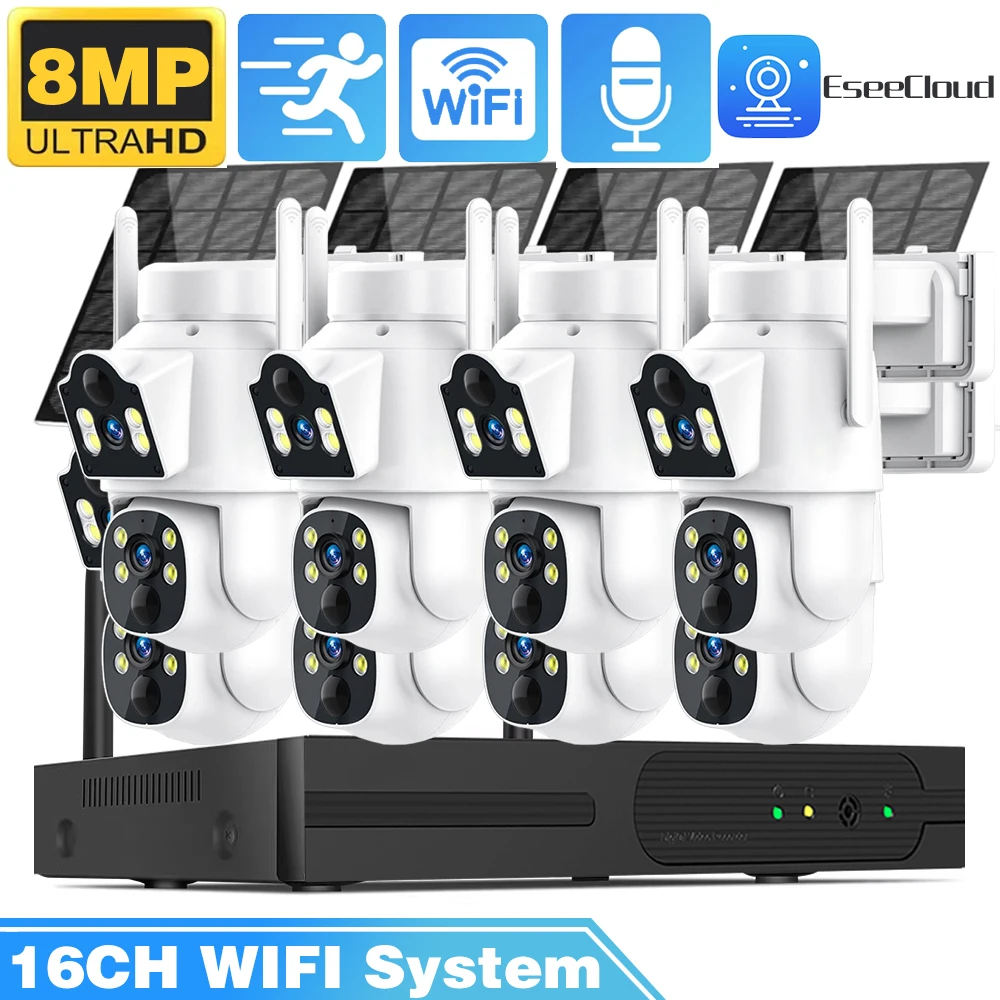 IP Pro 8MP Беспроводная аккумуляторная система видеонаблюдения 16-канальный NVR Комплект видеонаблюдения PIR Обнаружение Dual Len 4K Солнечная Wi-Fi PTZ-камера безопасности
IP Pro 8MP Беспроводная аккумуляторная система видеонаблюдения 16-канальный NVR Комплект видеонаблюдения PIR Обнаружение Dual Len 4K Солнечная Wi-Fi PTZ-камера безопасности