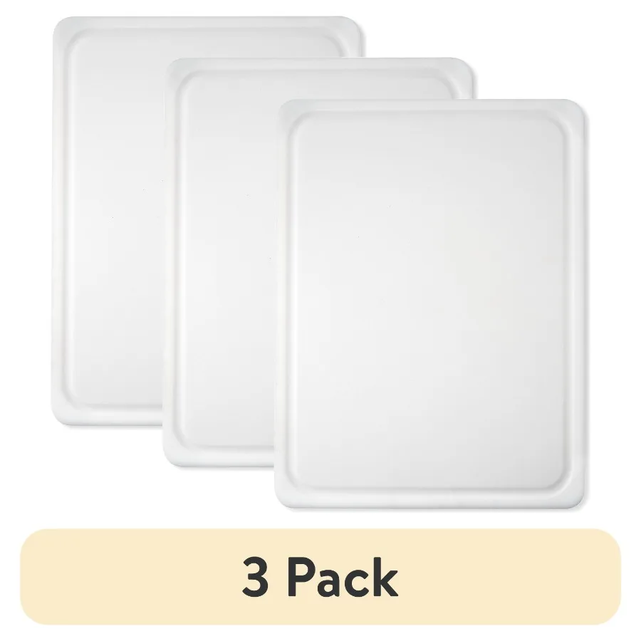 3 pack 15" X 20" White Polypropylene Non-Slip Cutting Board with Juice Groove
3 pack 15" X 20" White Polypropylene Non-Slip Cutting Board with Juice Groove