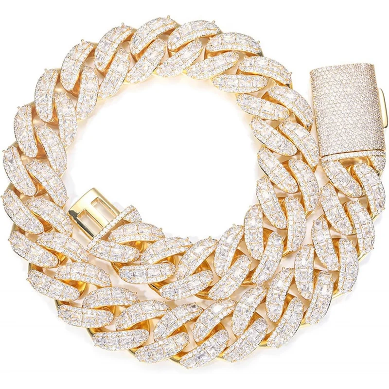 ICEDIAMOND 18K 25MM Luxury Brilliant Baguette CZ Diamond Bubble Cuban Chain Necklace, Gold Plated Iced Out Micro Pave 5A Zirconi
ICEDIAMOND 18K 25MM Luxury Brilliant Baguette CZ Diamond Bubble Cuban Chain Necklace, Gold Plated Iced Out Micro Pave 5A Zirconi