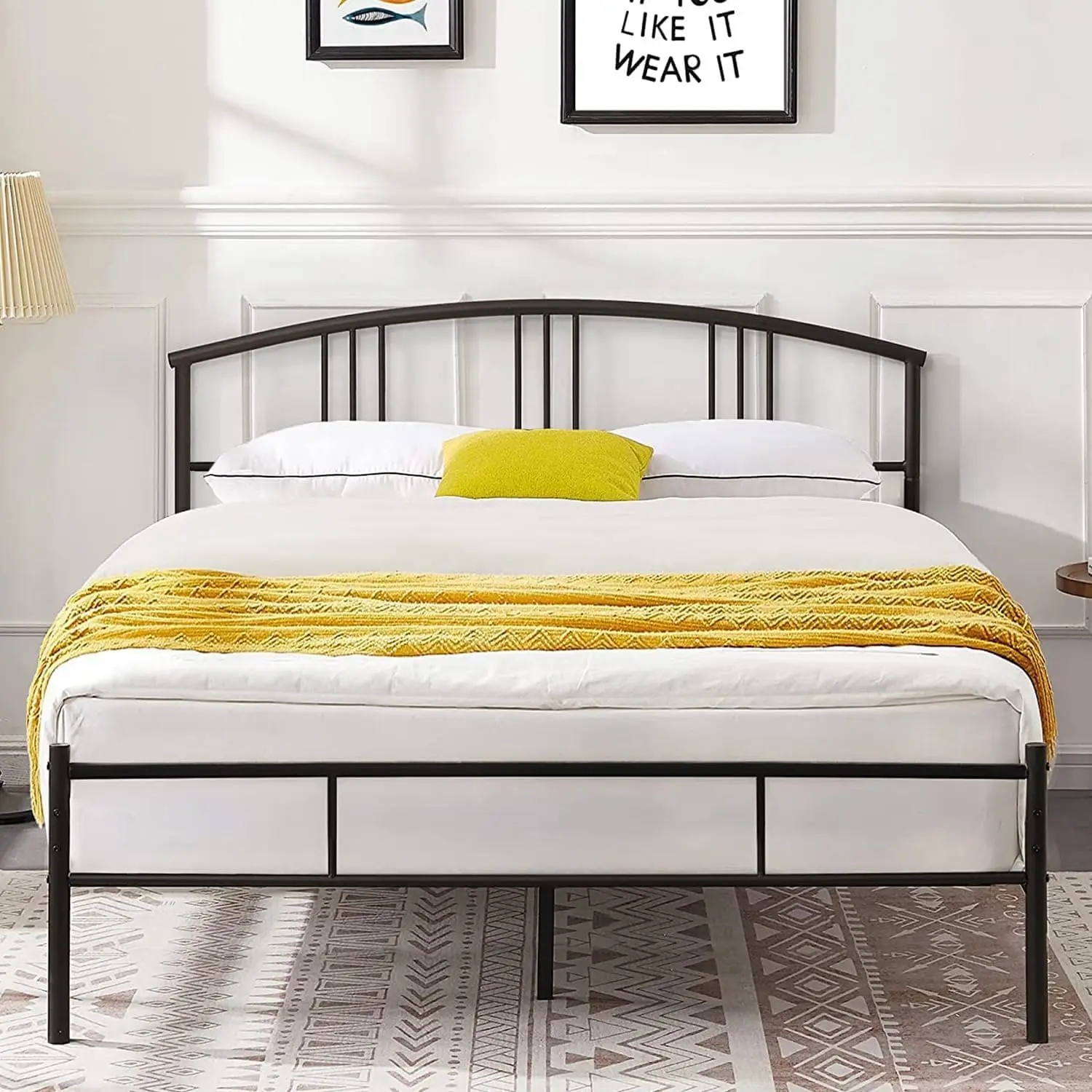 Comfort corner 14 inch Queen Bed Frame Metal Platform Mattress Foundation with headboard Footboard Steel Slat Support
Comfort corner 14 inch Queen Bed Frame Metal Platform Mattress Foundation with headboard Footboard Steel Slat Support