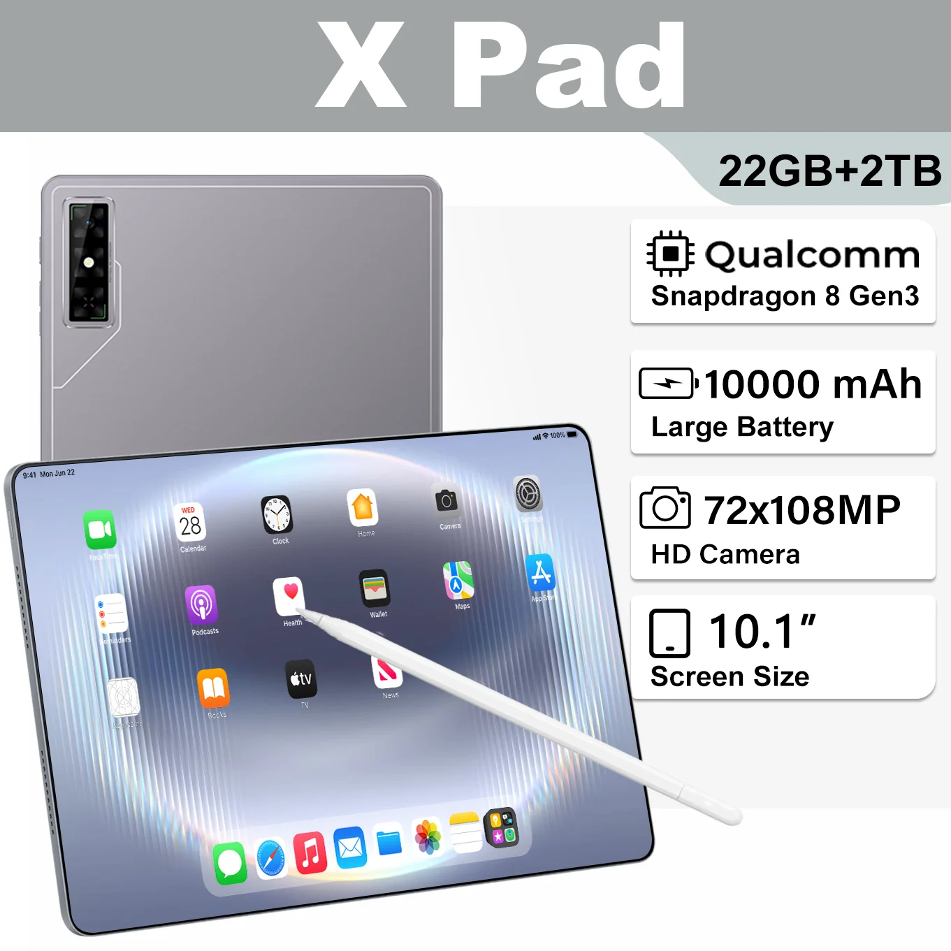 Hot Tablet PC X Pad Global Version 10.1 inch HD Screen 2TB Original 5G Dual SIM 10000mAh Battery Gaming Tablet Android
Hot Tablet PC X Pad Global Version 10.1 inch HD Screen 2TB Original 5G Dual SIM 10000mAh Battery Gaming Tablet Android
