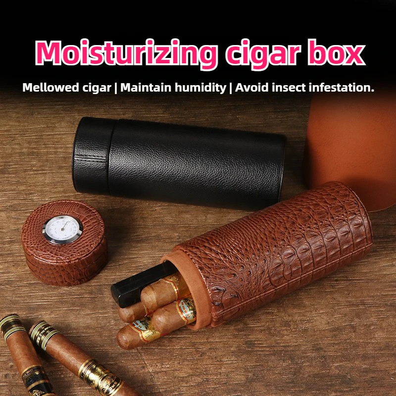 Cigar Box Cigar Set Leather Cigar Humidor Western Wood Bag Humidity Regulator Hygrometer Can Hold 5 Cigars
Cigar Box Cigar Set Leather Cigar Humidor Western Wood Bag Humidity Regulator Hygrometer Can Hold 5 Cigars